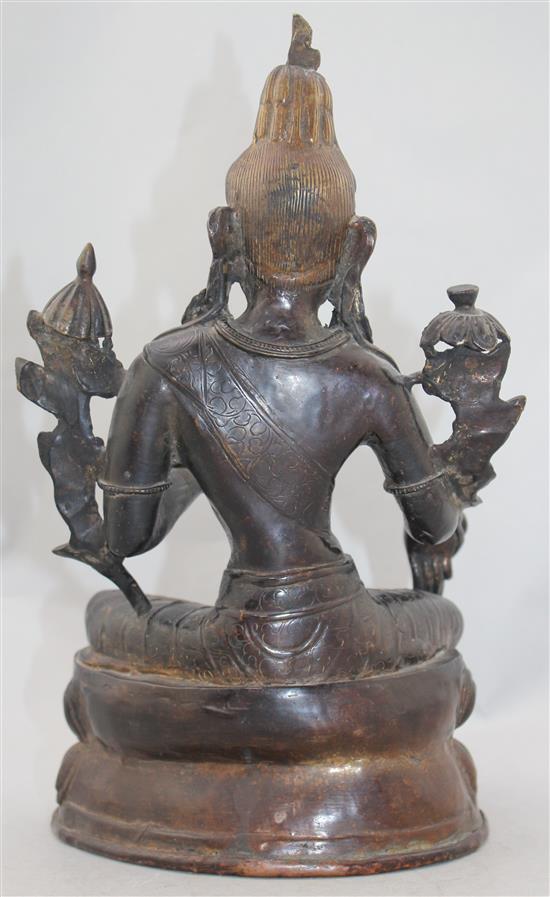 A Sino-Tibetan bronze seated figure of Green Tara, 30cm